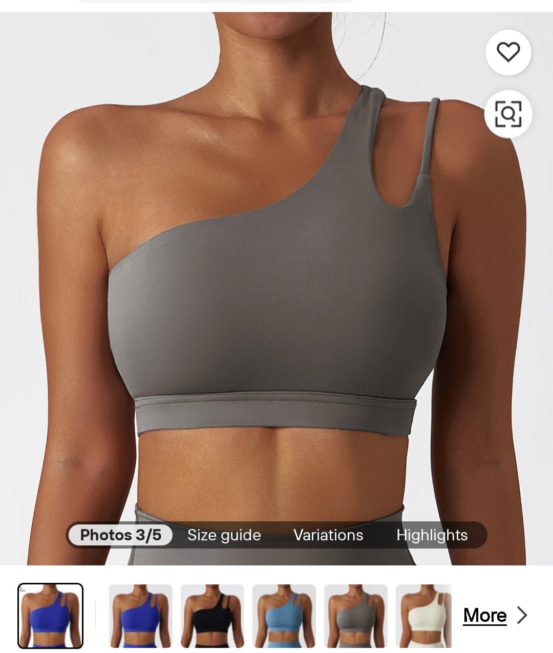 Sexy One-Shoulder Sports Bra – Breathable Yoga Top with Removable Padding