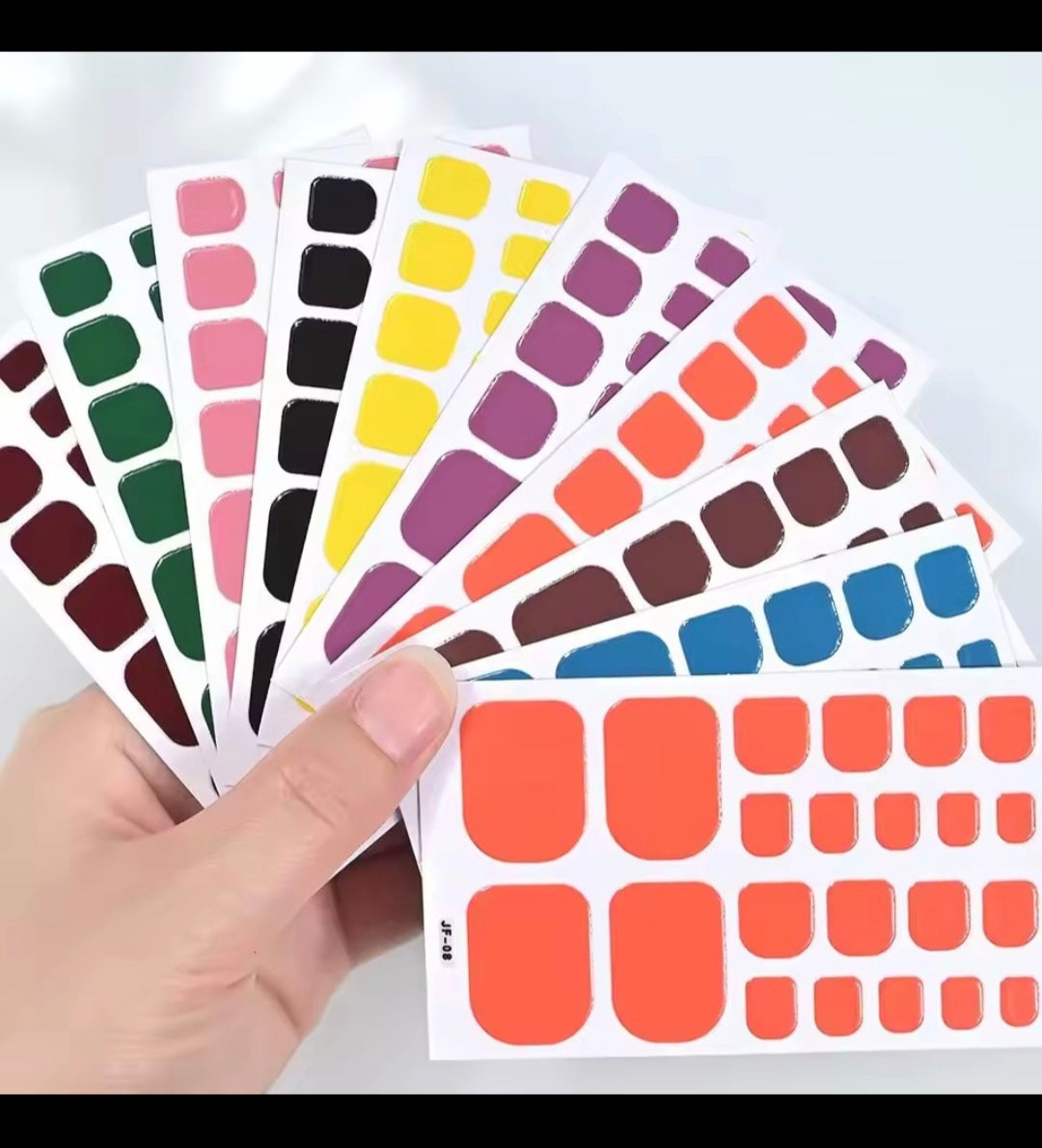 22 Tips Solid Gel Toe Nail Strips – DIY Adhesive Pedicure Stickers