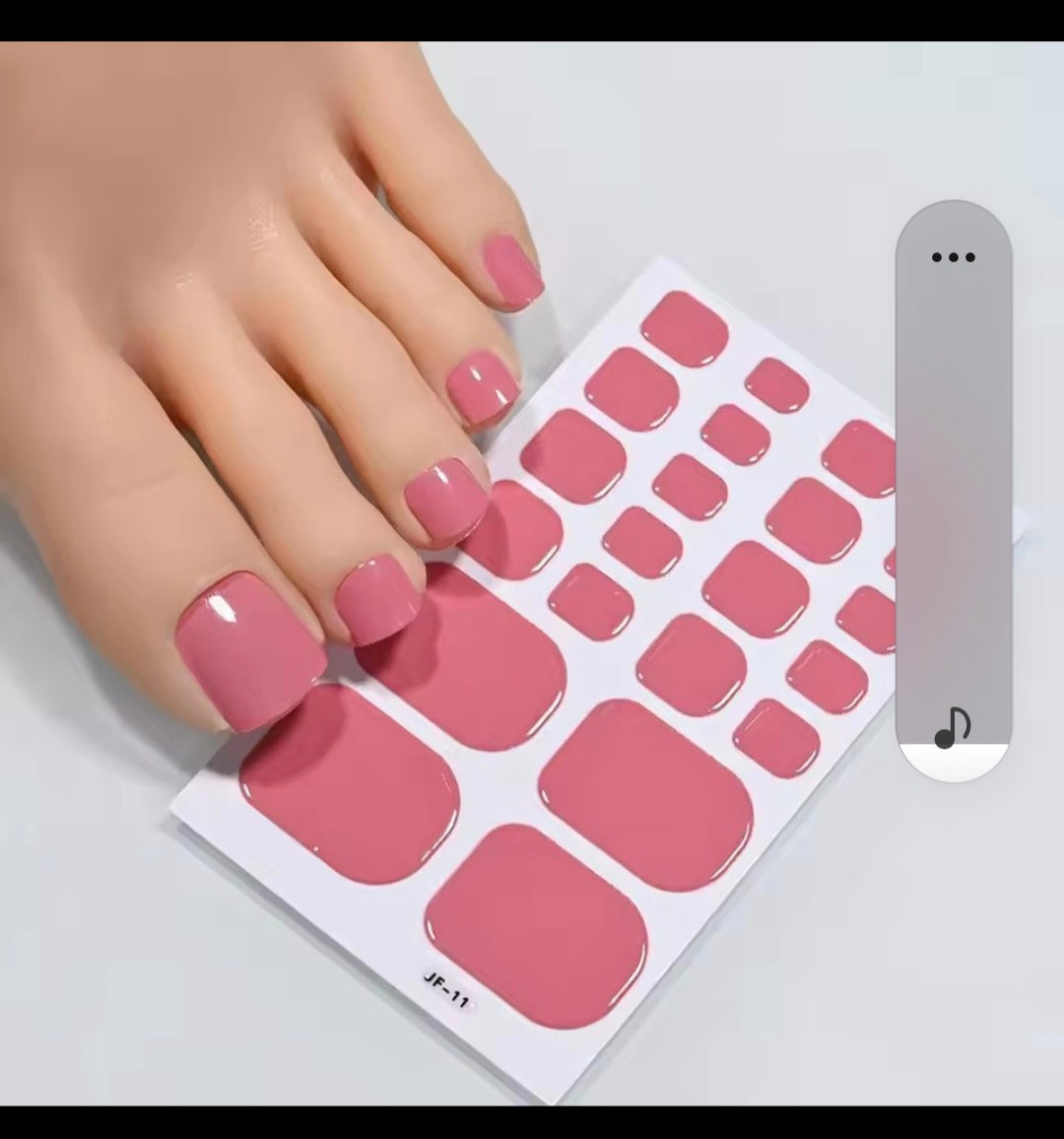 22 Tips Solid Gel Toe Nail Strips – DIY Adhesive Pedicure Stickers