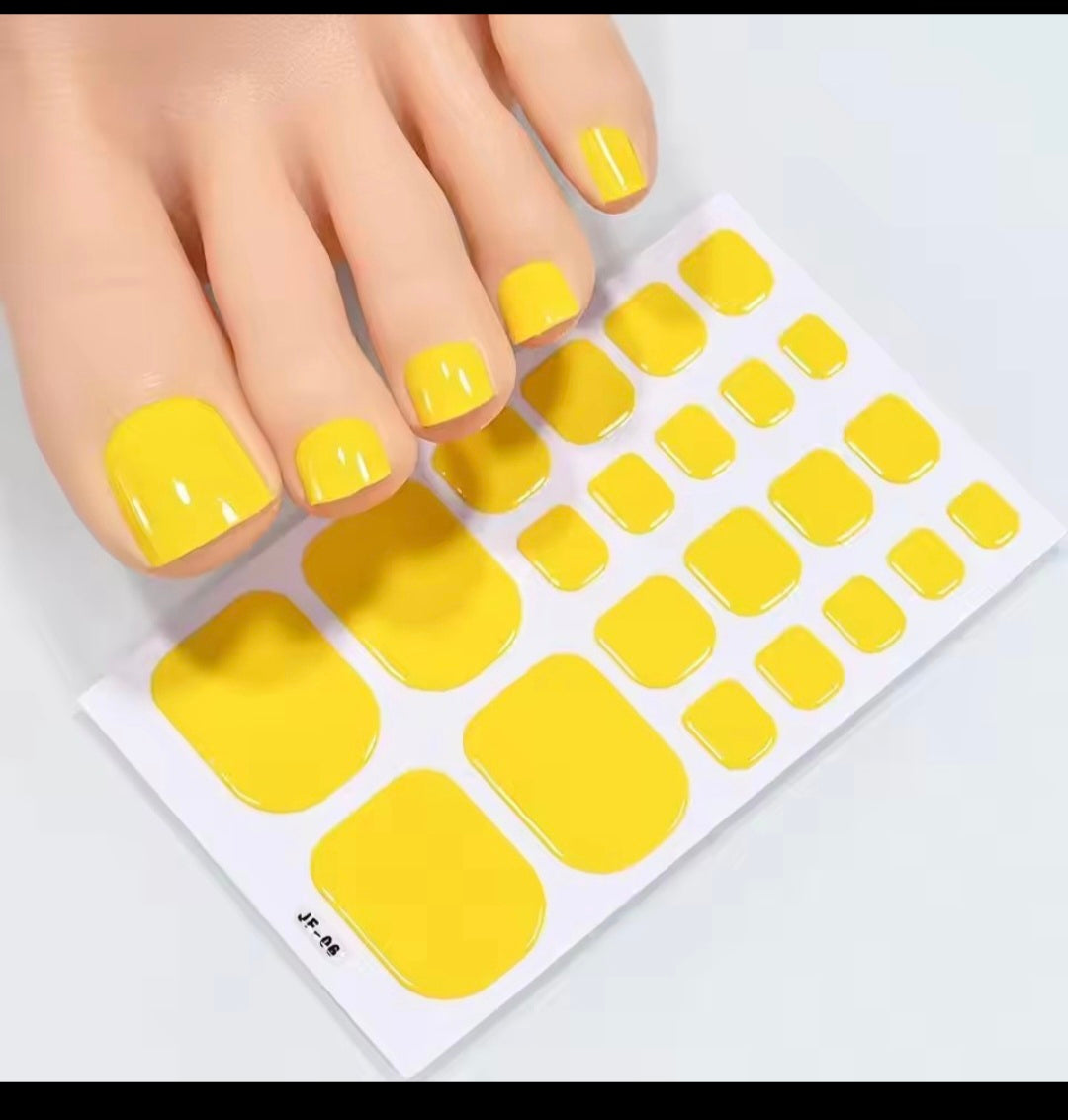 22 Tips Solid Gel Toe Nail Strips – DIY Adhesive Pedicure Stickers