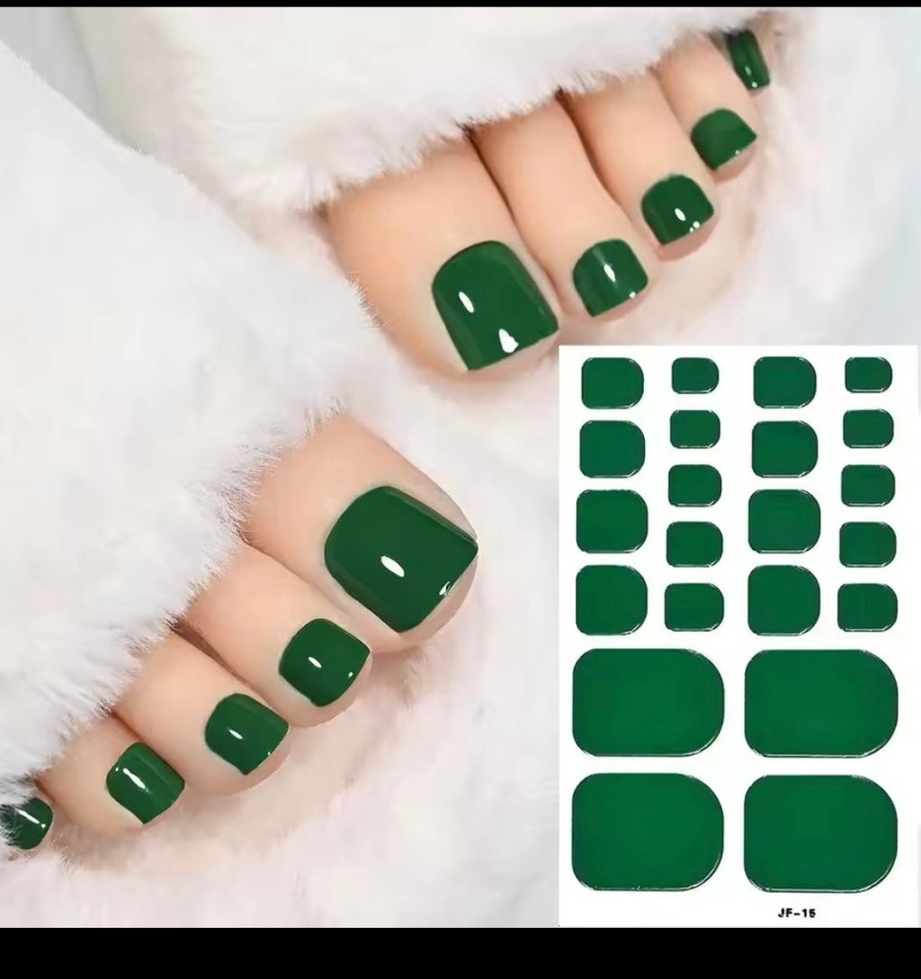 22 Tips Solid Gel Toe Nail Strips – DIY Adhesive Pedicure Stickers