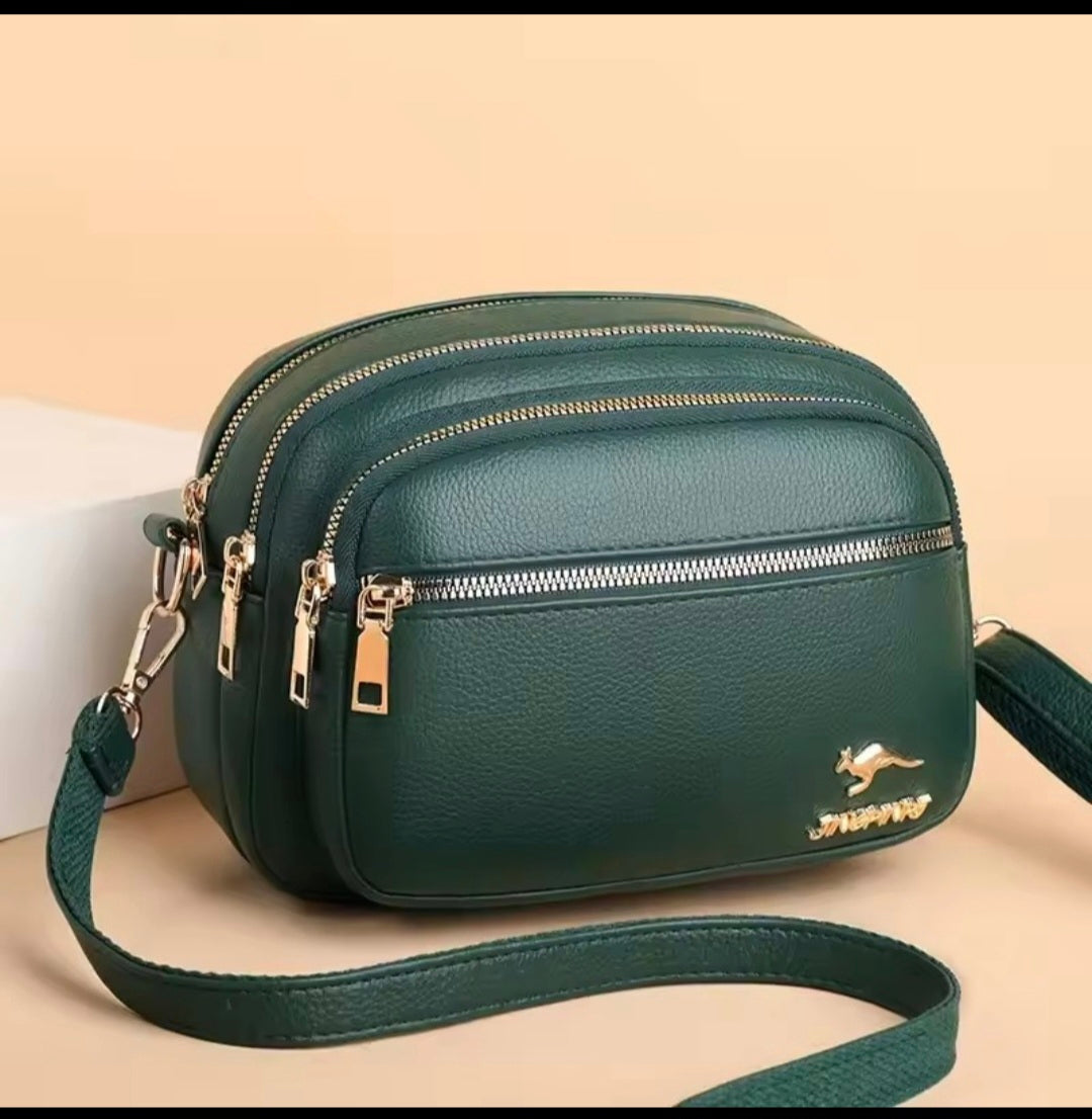 High-Quality Soft Leather Women's Shoulder Messenger Bag – Multi-Pocket Luxury Handbag
