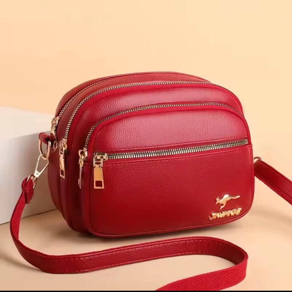 High-Quality Soft Leather Women's Shoulder Messenger Bag – Multi-Pocket Luxury Handbag