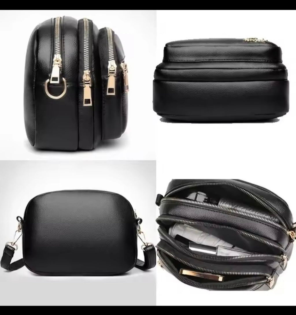 High-Quality Soft Leather Women's Shoulder Messenger Bag – Multi-Pocket Luxury Handbag