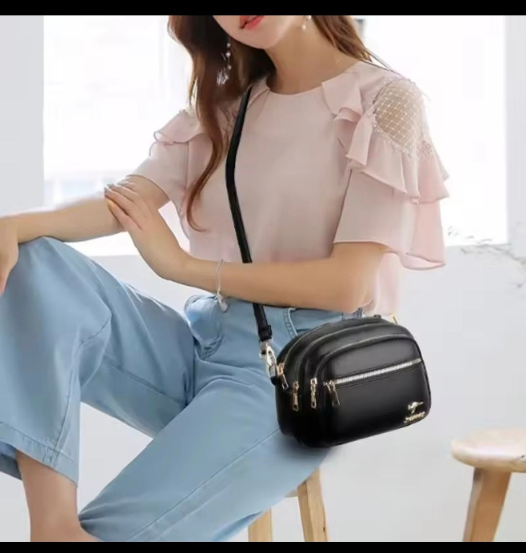 High-Quality Soft Leather Women's Shoulder Messenger Bag – Multi-Pocket Luxury Handbag