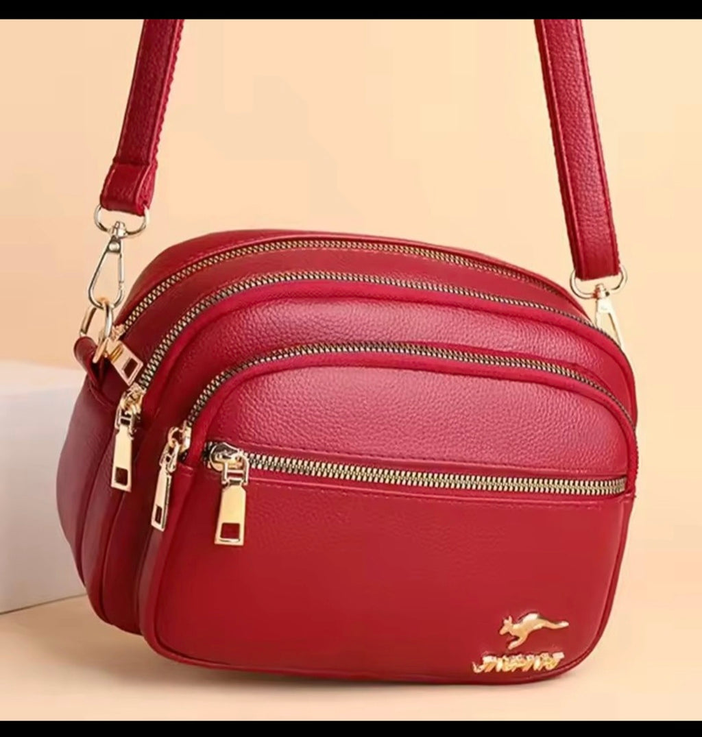 High-Quality Soft Leather Women's Shoulder Messenger Bag – Multi-Pocket Luxury Handbag