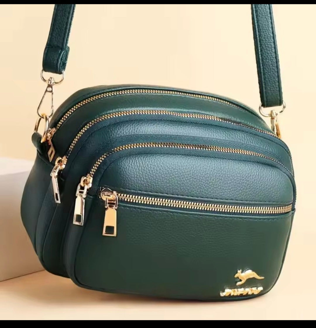 High-Quality Soft Leather Women's Shoulder Messenger Bag – Multi-Pocket Luxury Handbag