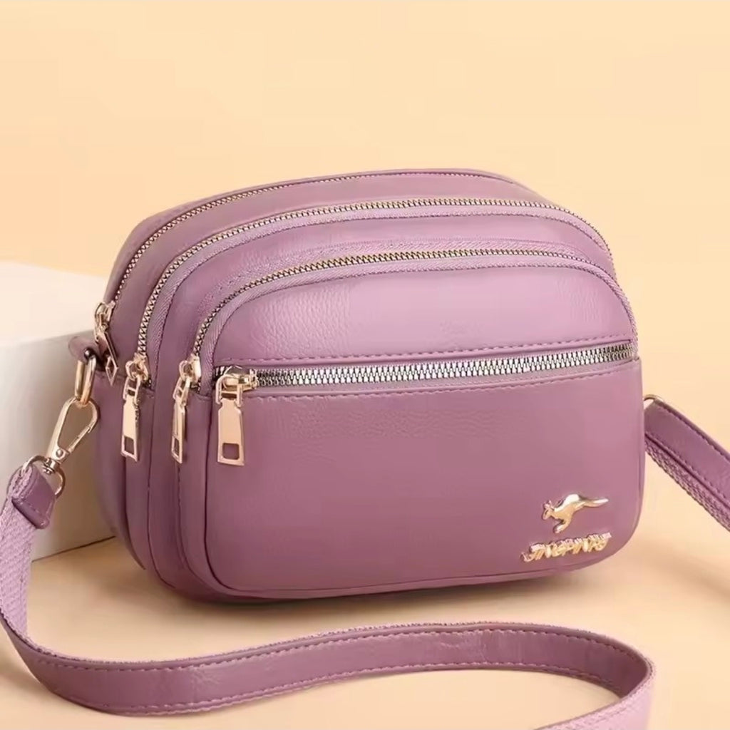High-Quality Soft Leather Women's Shoulder Messenger Bag – Multi-Pocket Luxury Handbag