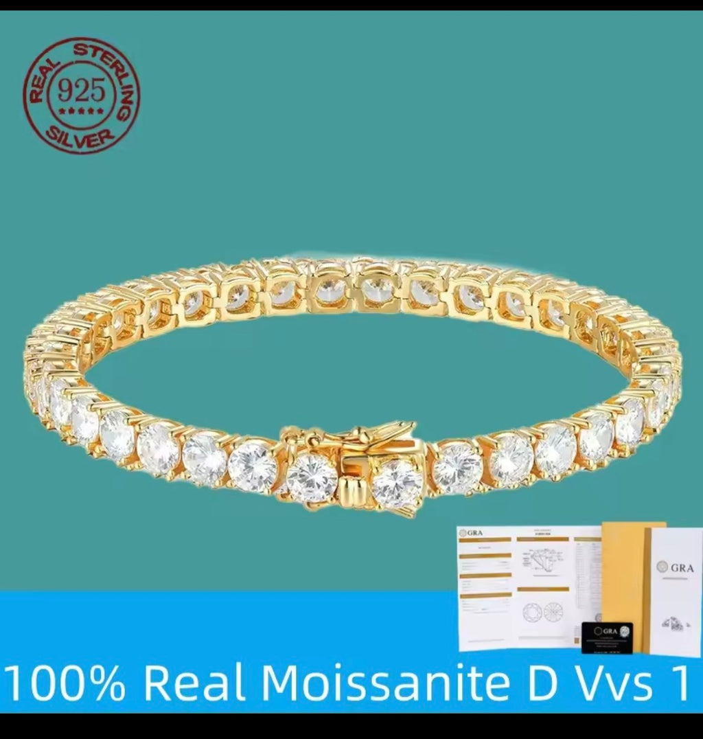 S925 Sterling Silver Zirconia Tennis Bell Bracelet for Women – 4mm Fashion Engagement & Wedding Charm Jewelry
