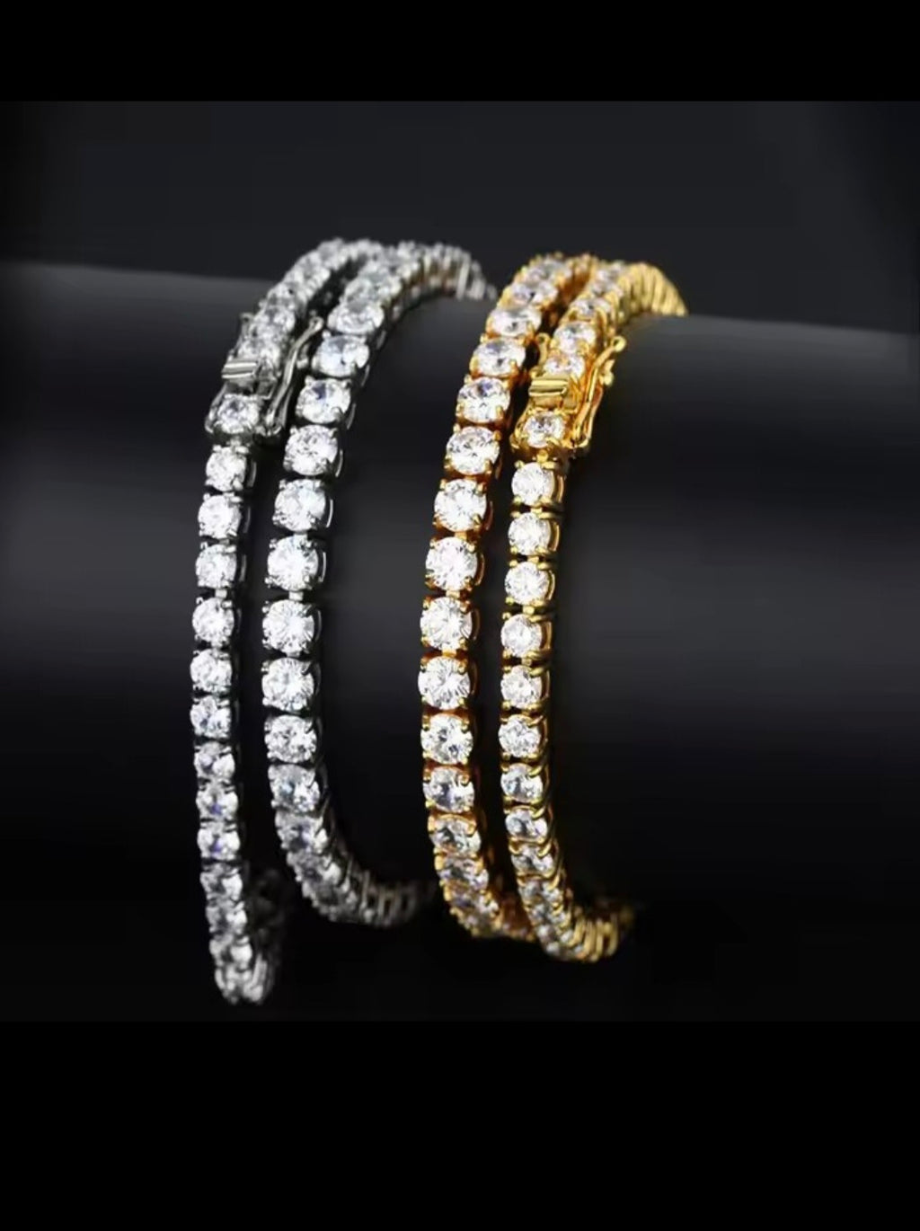 S925 Sterling Silver Zirconia Tennis Bell Bracelet for Women – 4mm Fashion Engagement & Wedding Charm Jewelry