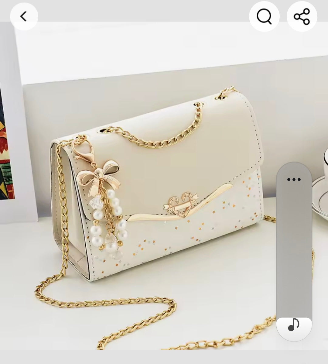Women's Korean-Inspired Fashion High-End Shoulder Bag – Sequin Chain Handbag with Bow Pendant
