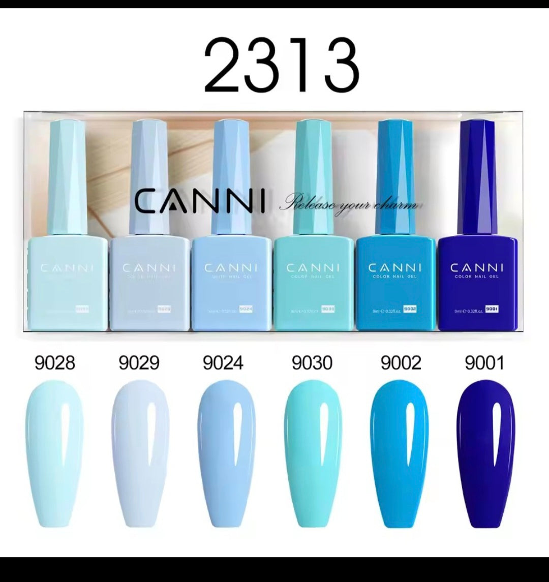 CANNI 6PCS 9ml HEMA & TPO-Free Jelly Pink Nude Gel Polish Set – Semi-Permanent UV/LED Soak-Off Nail Gel