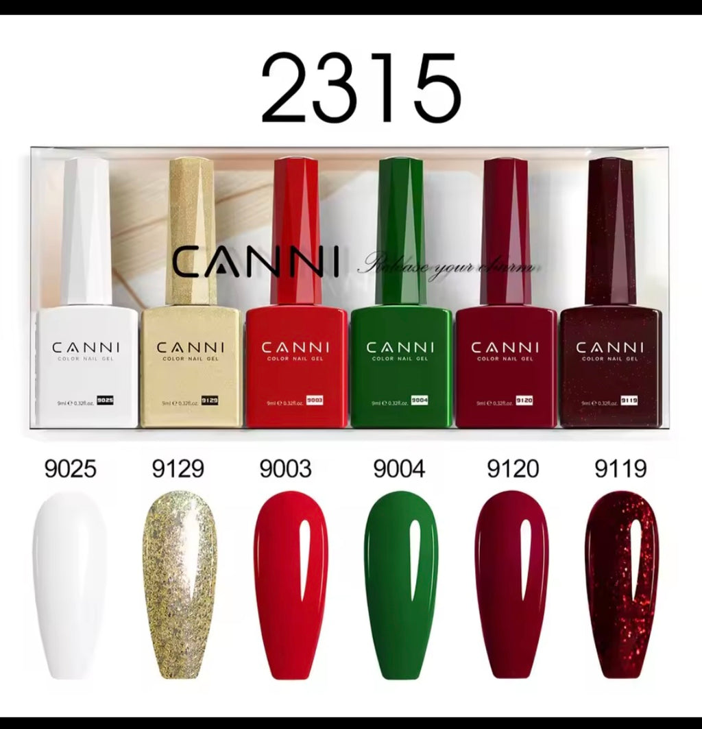 CANNI 6PCS 9ml HEMA & TPO-Free Jelly Pink Nude Gel Polish Set – Semi-Permanent UV/LED Soak-Off Nail Gel