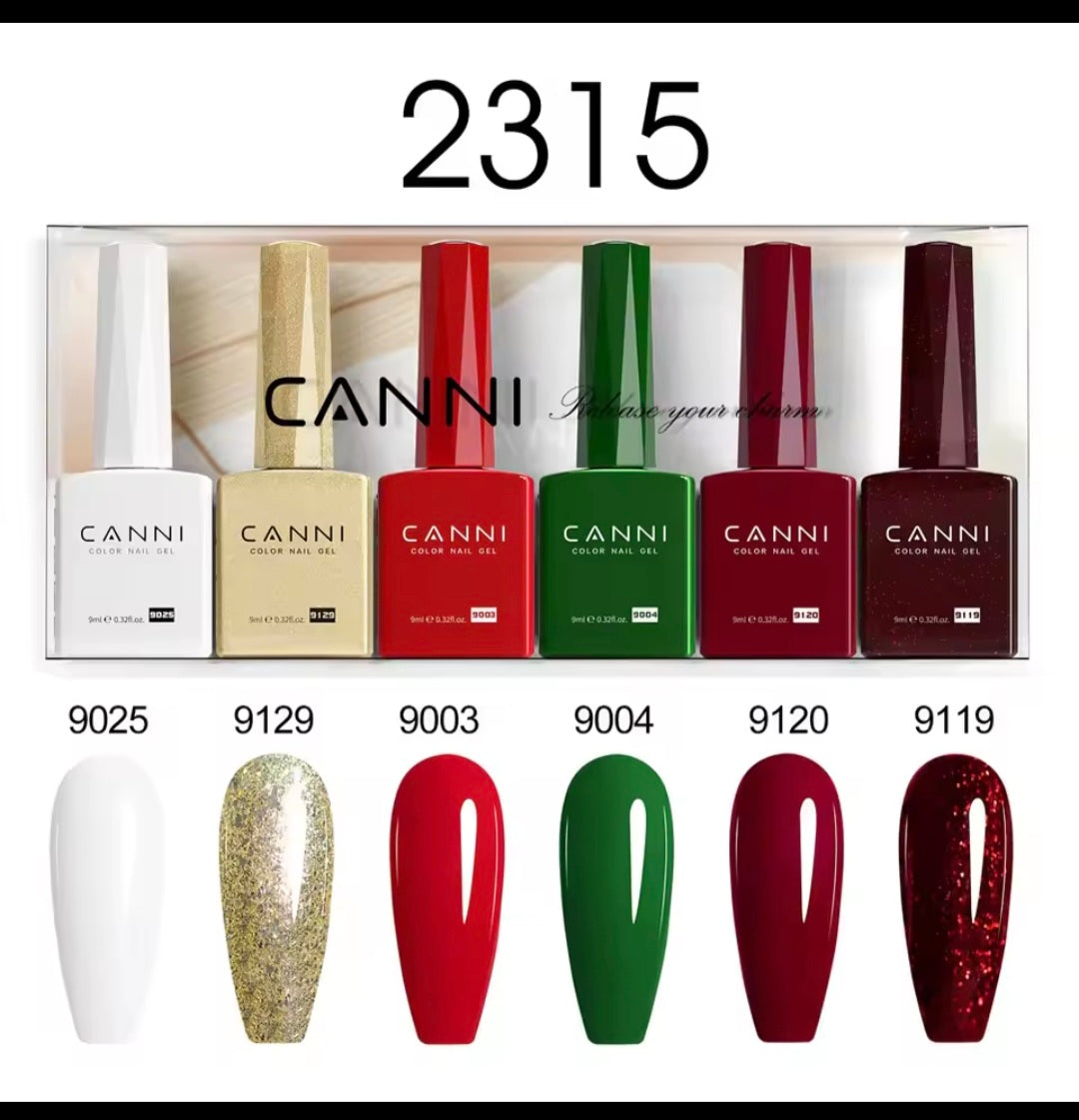 CANNI 6PCS 9ml HEMA & TPO-Free Jelly Pink Nude Gel Polish Set – Semi-Permanent UV/LED Soak-Off Nail Gel