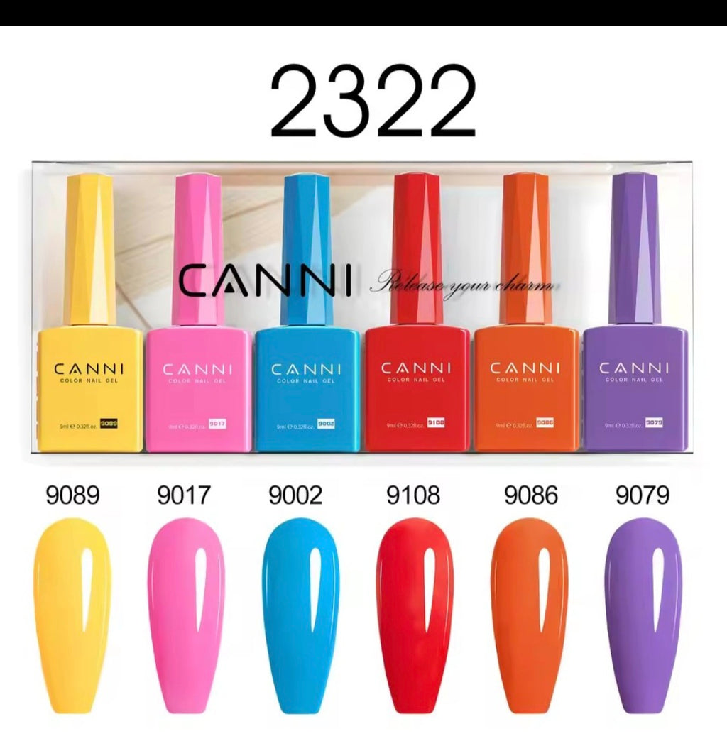 CANNI 6PCS 9ml HEMA & TPO-Free Jelly Pink Nude Gel Polish Set – Semi-Permanent UV/LED Soak-Off Nail Gel