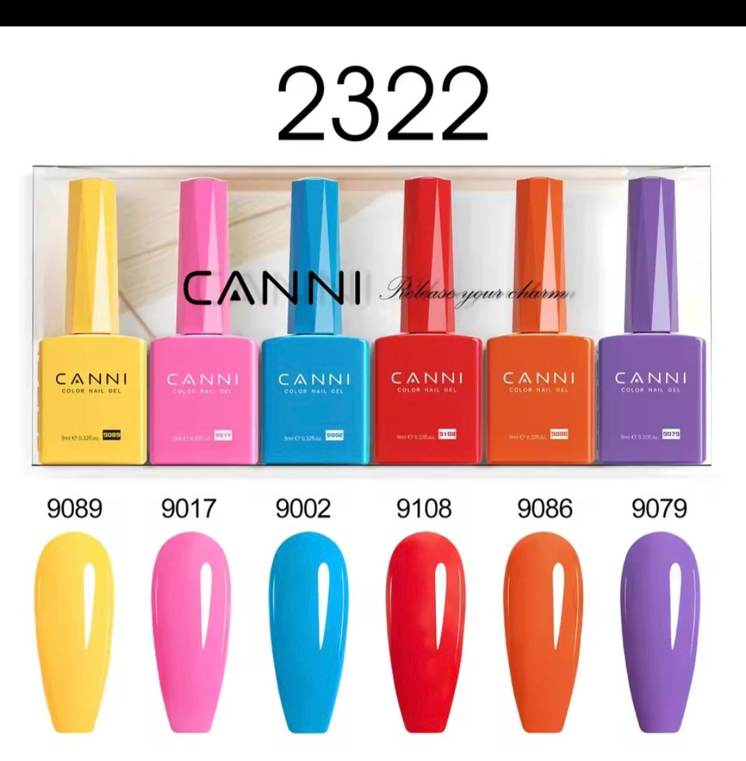 CANNI 6PCS 9ml HEMA & TPO-Free Jelly Pink Nude Gel Polish Set – Semi-Permanent UV/LED Soak-Off Nail Gel