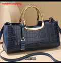 Elegant Crocodile Pattern Women's Shoulder Tote Bag – Large Capacity Fashion Handbag with Pendant