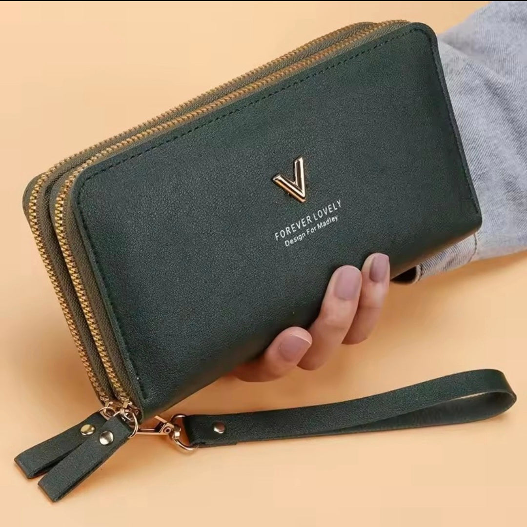 Classic Wales Large Capacity Clutch Purse – Elegant Hand Clutch Wallet with Zipper Card Holder & Multiple Compartments