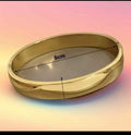 316L Stainless Steel Minimalist Cuff Bracelet – Glossy Gold/Silver Unisex Bangle