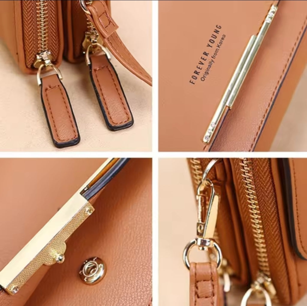 Women’s Korean Style Large Capacity Wallet Handbag – Multi-Card Casual Shoulder Mobile Phone Bag