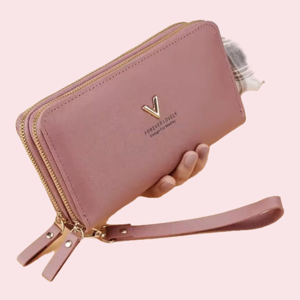 Classic Wales Large Capacity Clutch Purse – Elegant Hand Clutch Wallet with Zipper Card Holder & Multiple Compartments