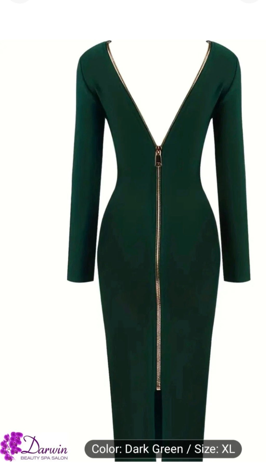Women's Elegant Emerald Green Mermaid Dress