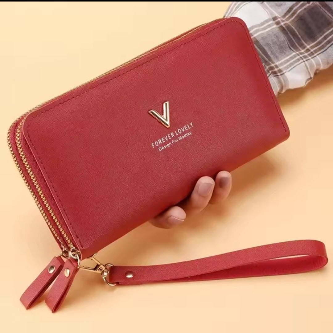 Classic Wales Large Capacity Clutch Purse – Elegant Hand Clutch Wallet with Zipper Card Holder & Multiple Compartments
