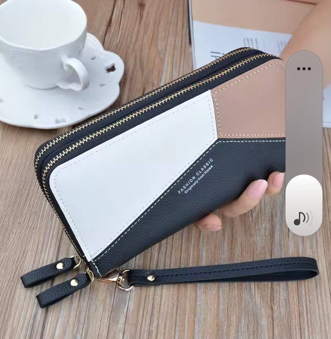 2023 New Women’s Double Zipper Long Wallet – Lychee Pattern Large Capacity Fashion Purse