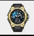 Luxury Dual Movement Waterproof Quartz Electronic Watch for Men & Students.