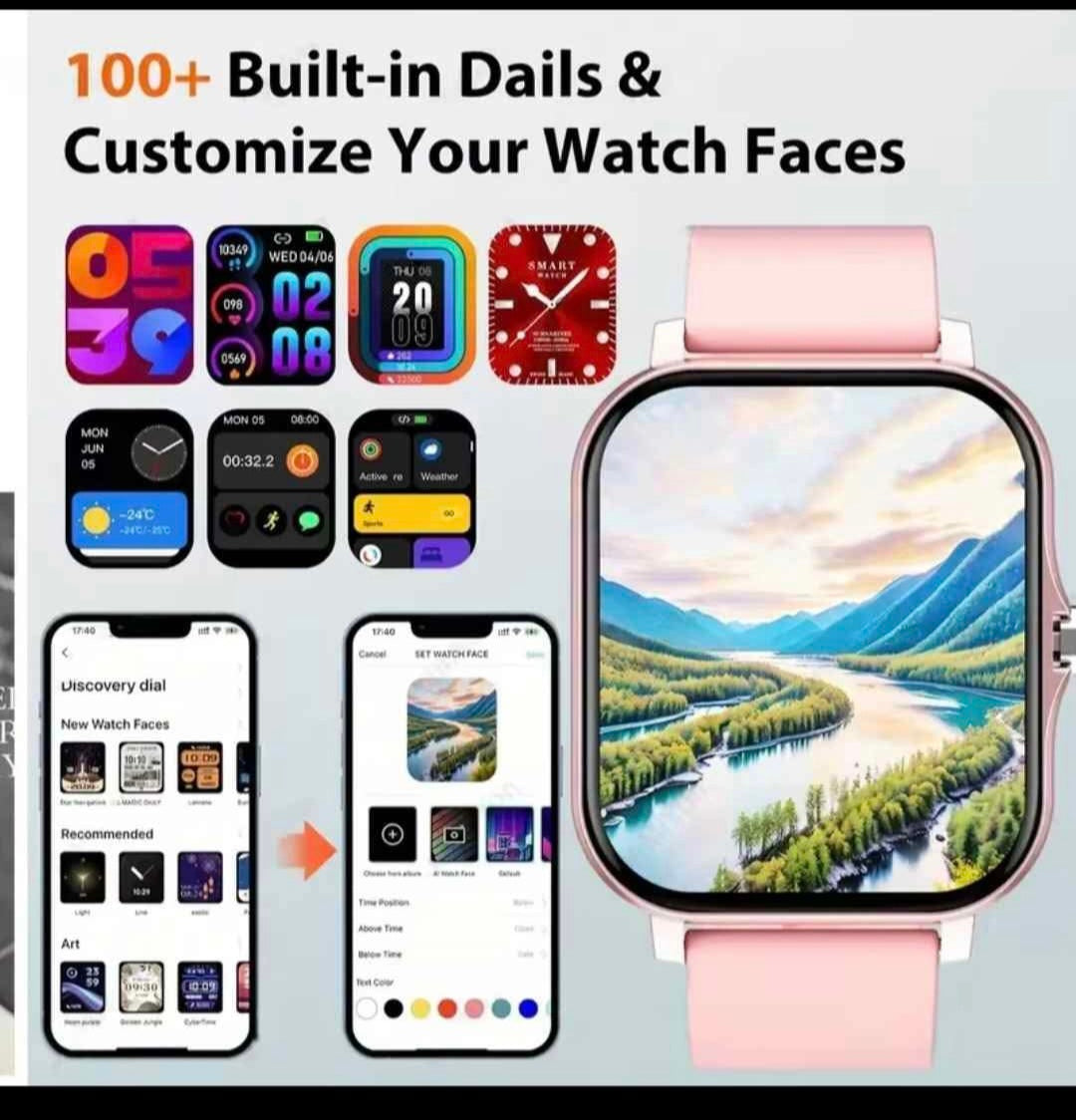 Smart Watch for Android & iOS – 1.83” HD Display Bluetooth Call & Sports Fitness Watch
Two watches,