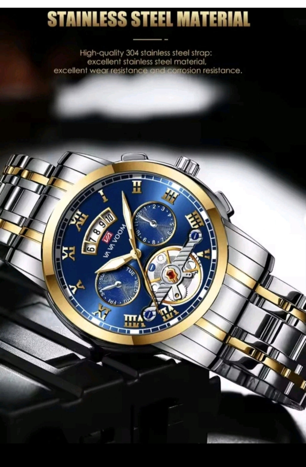 Religion Men’s Luxury Sports Watch – Stainless Steel Luminous Quartz Waterproof Wristwatch