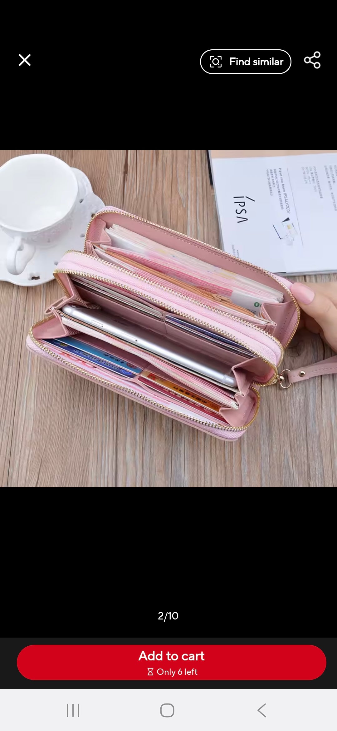 2023 New Women’s Double Zipper Long Wallet – Lychee Pattern Large Capacity Fashion Purse