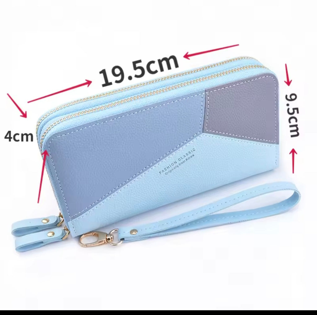 2023 New Women’s Double Zipper Long Wallet – Lychee Pattern Large Capacity Fashion Purse