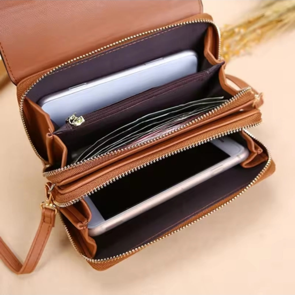 Women’s Korean Style Large Capacity Wallet Handbag – Multi-Card Casual Shoulder Mobile Phone Bag