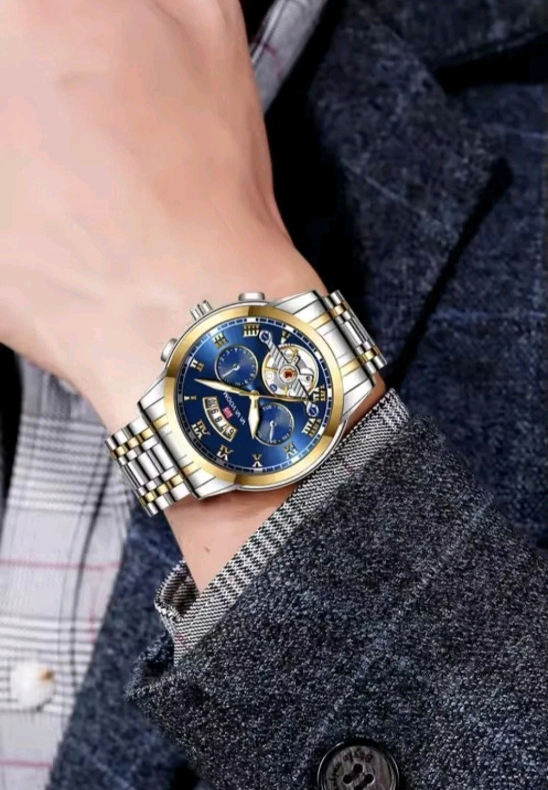 Religion Men’s Luxury Sports Watch – Stainless Steel Luminous Quartz Waterproof Wristwatch