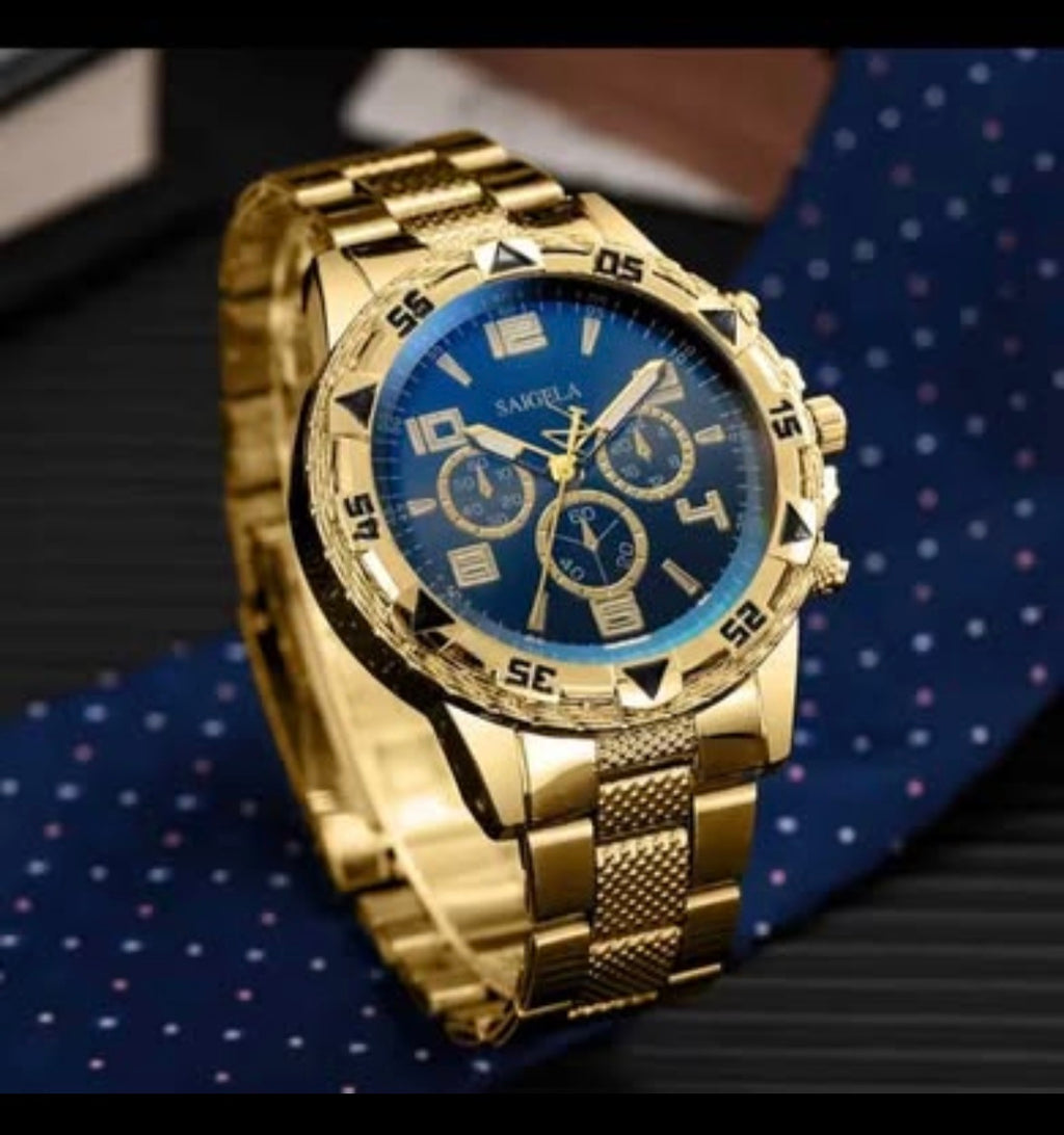 2PCS Men’s Business Quartz Watch Set – Fashion Arabic Dial Stainless Steel Band (Without Box)