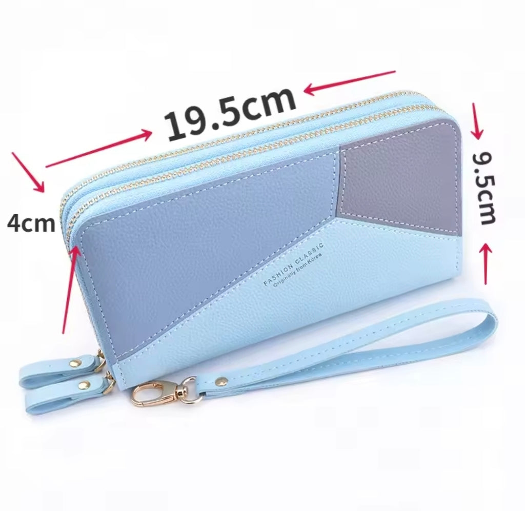 2023 New Women’s Double Zipper Long Wallet – Lychee Pattern Large Capacity Fashion Purse