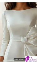 Women's French Inspired White Bodycon Mermaid Dress