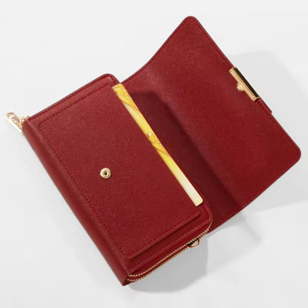 Women’s Korean Style Large Capacity Wallet Handbag – Multi-Card Casual Shoulder Mobile Phone Bag